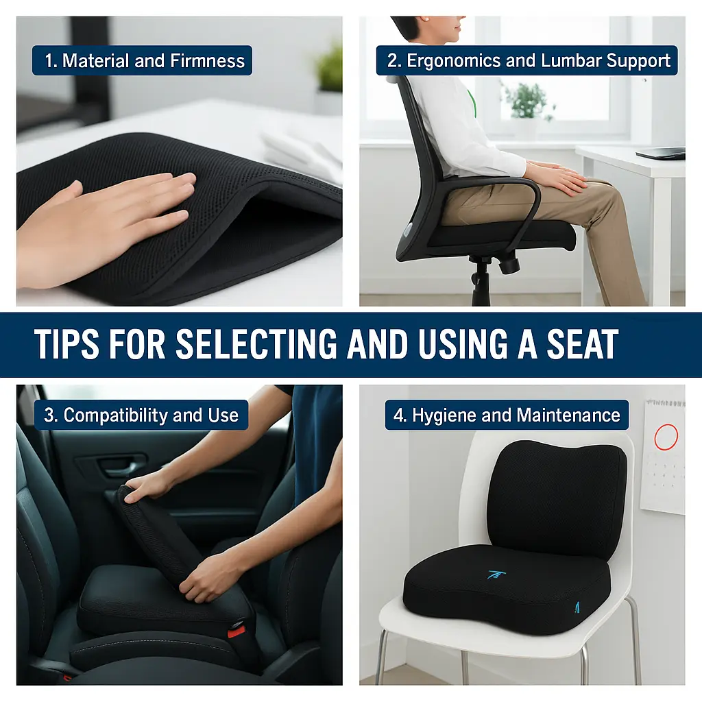 Tips for choosing and using a memory foam seat cushion – ergonomics, compatibility and maintenance UK